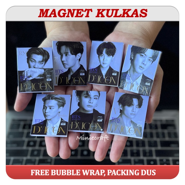 MAGNET TEMPELAN KULKAS MINIATUR PRODUK DICON MAGAZINE BTS, MAJALAH MINI