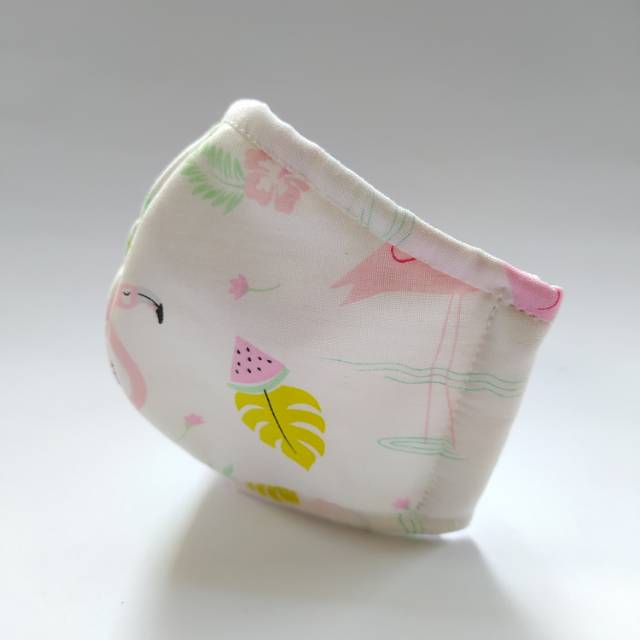 MASKER ANAK PREMIUM 6 LAPIS MOTIF FLAMINGO