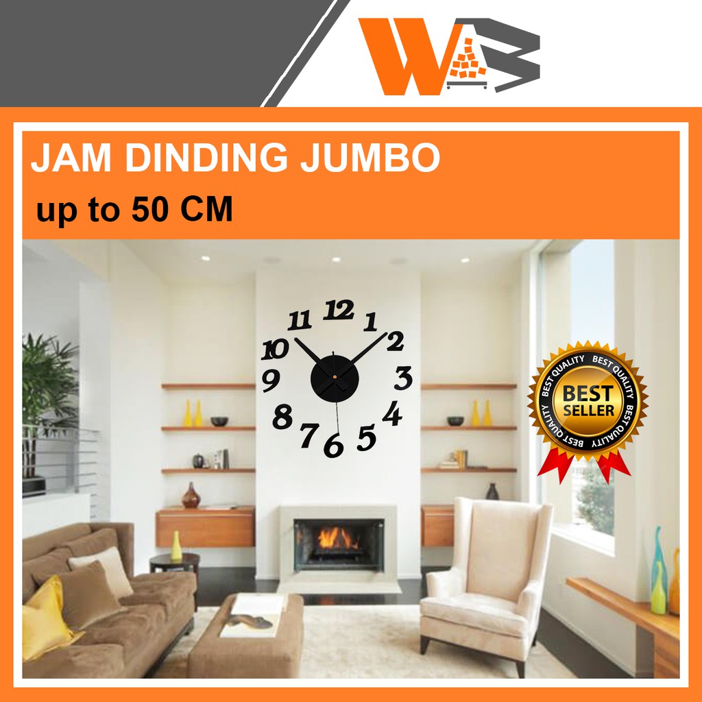 COD DEKORASI JAM DINDING JUMBO DIY GIANT WALL CLOCK BESAR CREATIVE DESIGN DIAMETER 30-50cm