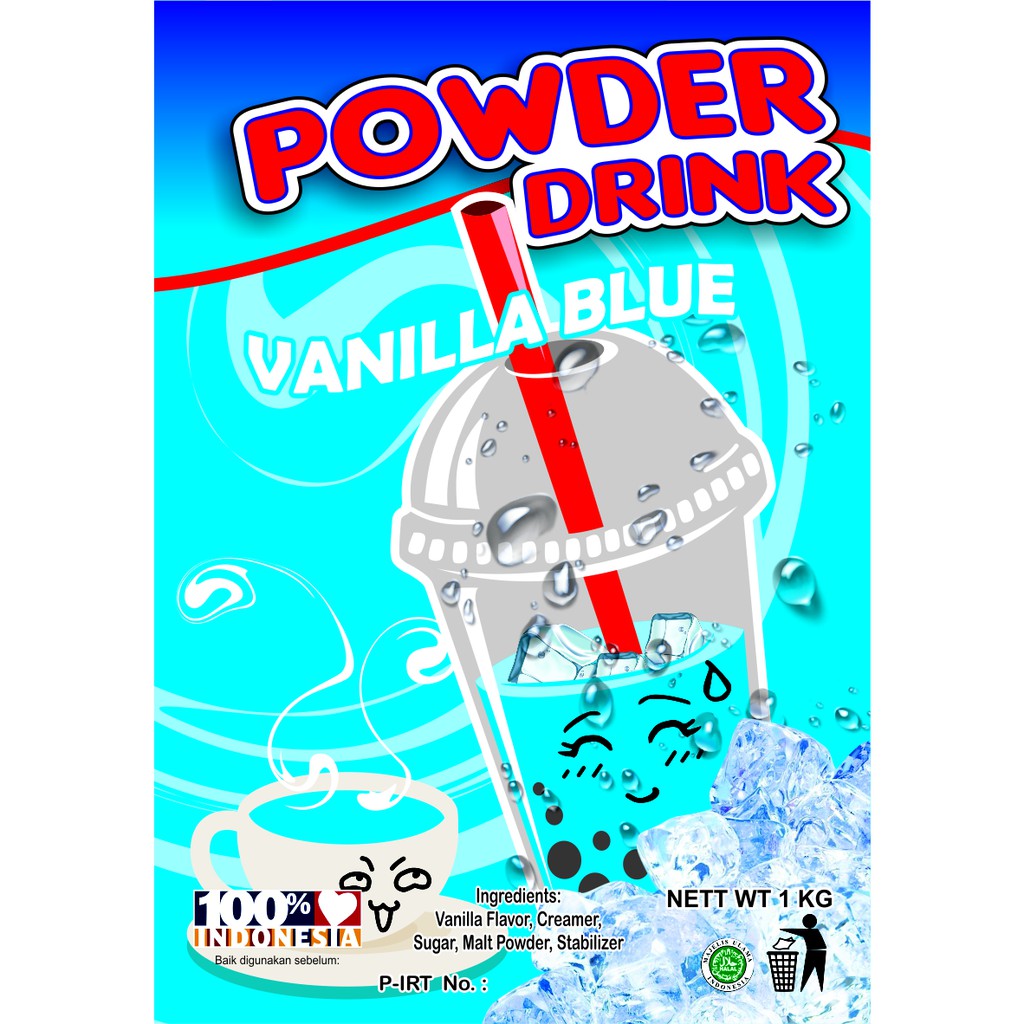 Bubuk Minuman Bubble Powder Drink Vanilla Blue ORIGINAL Javaland 1kg