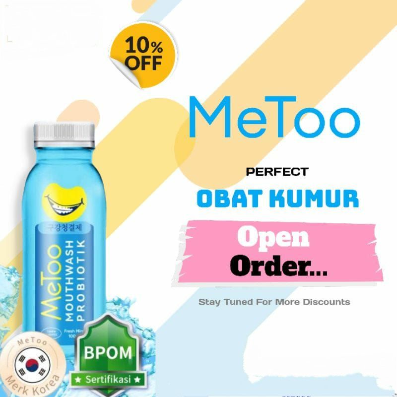 METOO MOUTHWASH FRESH MINT OBAT KUMUR PREBIOTIK PENYEGAR DAN PENGHILANG BAU MULUT