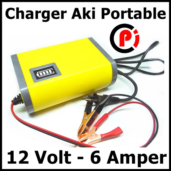 Taffware Charger Aki Portable Motorcycle Car Battery Charger 6A 12V