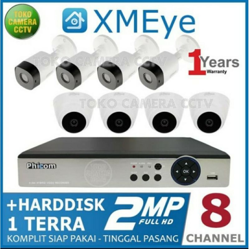 PAKET CCTV 8 CHANNEL 2MP HDD 1TB