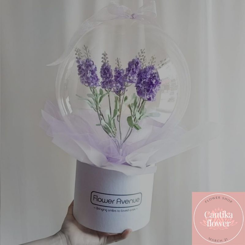 bunga balon/ flower balloon / bucket bouquet gift kado birthday wisuda