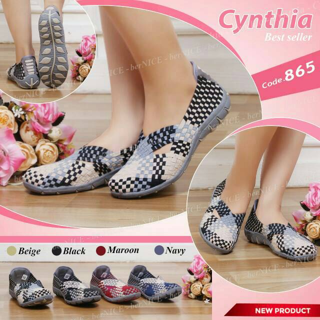 Sepatu rajut flat cynthia 865