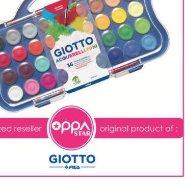 

Flash Sale!! KODE-491 Giotto Acquerelli mini set 36 warna Cat Air Watercolors block