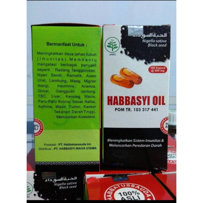 Jual Habbasyi Oil 100 Kapsul/Minyak Habbatusauda/Kapsul Minyak Jintan