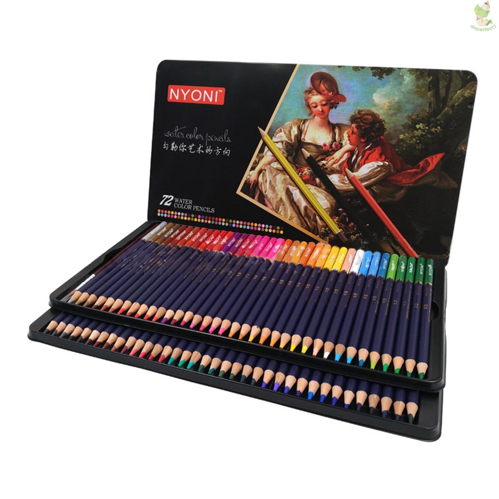 Jual Nyoni Professional Watercolor Pencils Set 12/24/36/48/72/100 Colored Pencils Water Soluble Color Pencils With Brush And Metal Box Art Supplies For Children Students Artists Adults For Drawing Sketching Painting Coloring Books Indonesia|Shopee