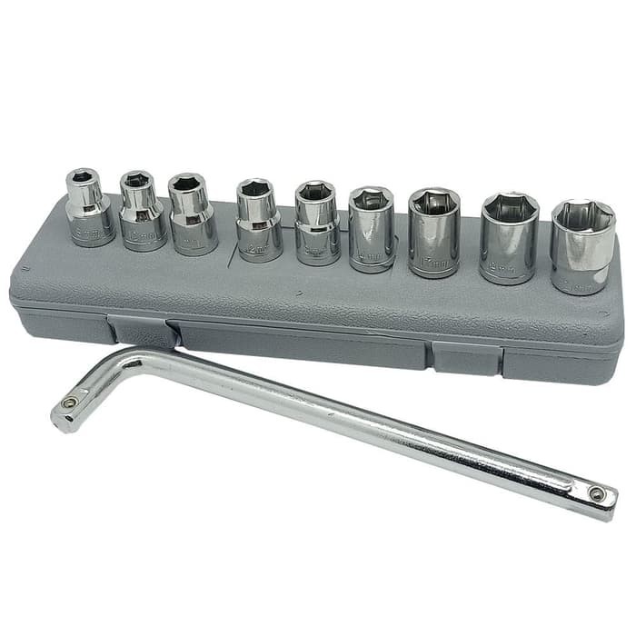 Kunci Sok Shock 10pcs Socket Wrench Set 10 pcs Sockets 8-24 mm multifungsi