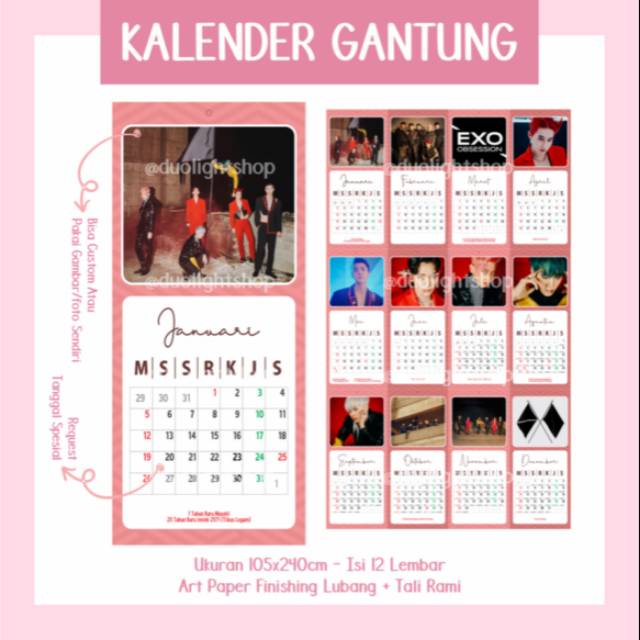 

KALENDER GANTUNG 2023 | KALENDER KPOP | KALENDER CUSTOM FOTO