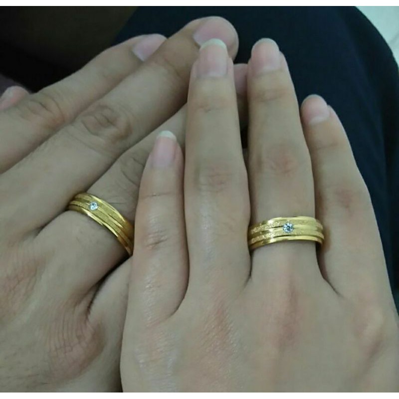 Cincin couple Titanium lapis mas