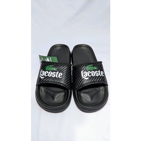 Slipper Slide | Sandal Selop Murah | Sandal selop Lacoste Hitam