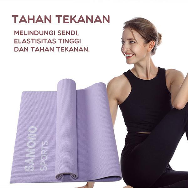 Samono Matras Yoga Mat PVC Anti Slip 2 Sisi Senam Yogamat Karpet Fitnness Ketebalan 5mm Matras Alas Olahraga Bahan PVC  SSP10