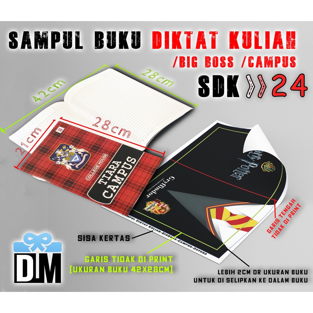 

Sampul Buku Diktat Kuliah Big Boss Boxy Note Book Cover 21 x 28 cm Harry Potter Gryfndor Slyth 24-29