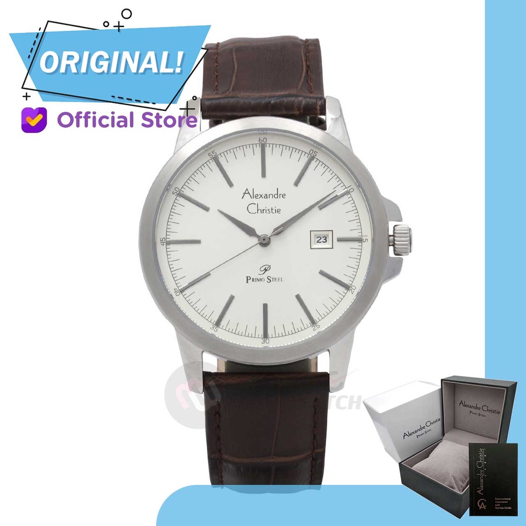Jam Tangan Pria Analog Alexandre Christie 1008MD AC1008 AC 1008 MD 1008 MDLSSSL Original Garansi Res