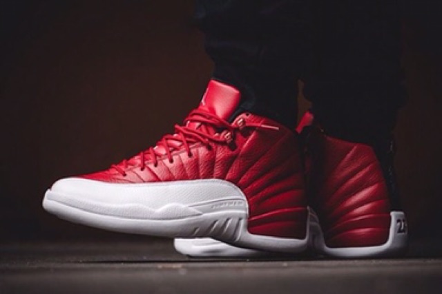 black white red jordan 12