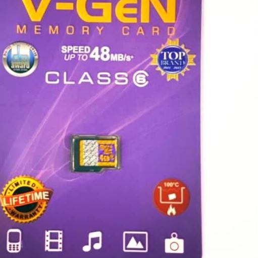 ➴ V-Gen MicroSD card 4 GB Class 6 kartu memory hp memori hp ←