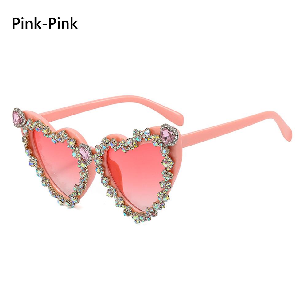 Lily Heart Sunglasses Cool Shining Ladies Eyewear Hip Hop Kacamata Hitam Untuk Wanita