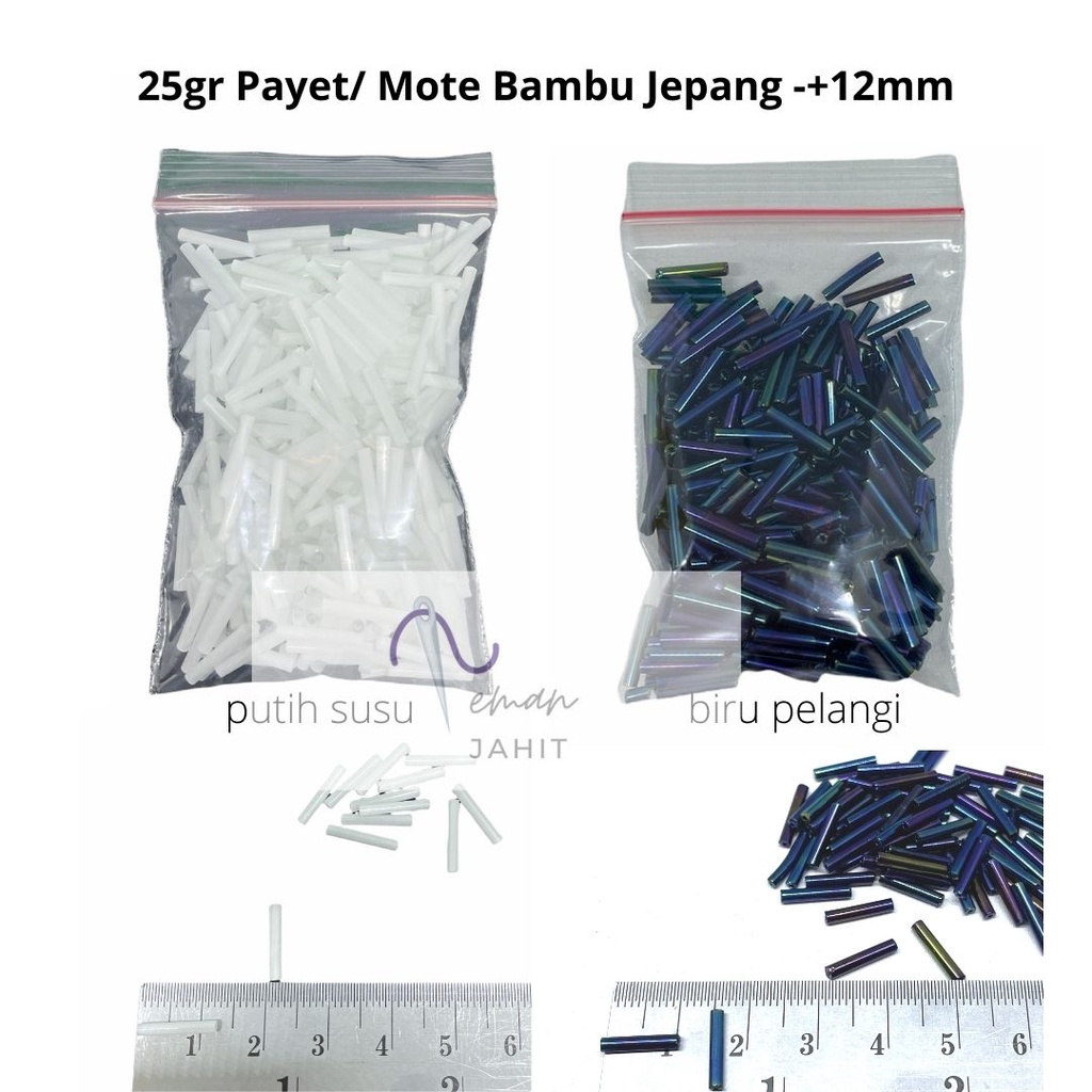 Mote Bambu Jepang ASLI / Payet bambu panjang 12mm / 1,2 cm Jepang