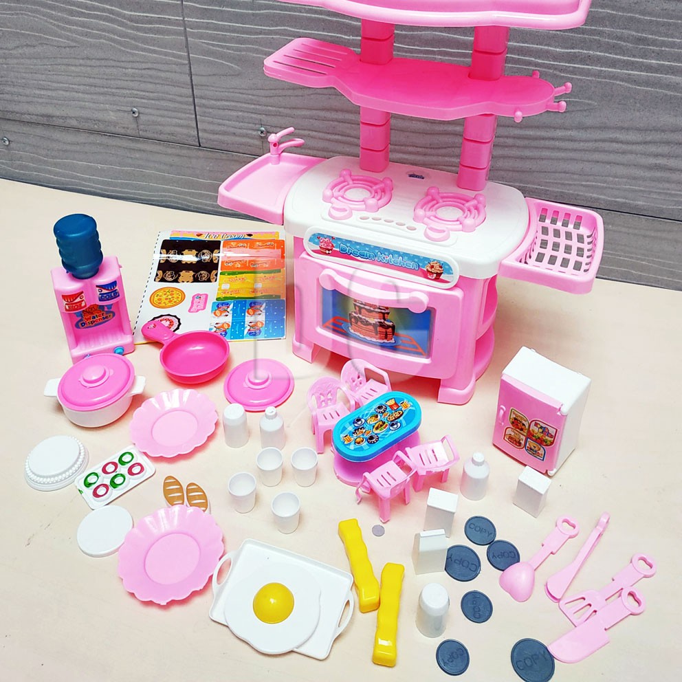 Happy Kitchen Set 105 Pink Aurora Princess Mainan Masak-masakan Peralatan Dapur Mini Berbie