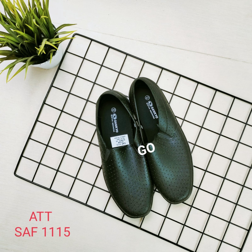 BB ATT SAF 1115 &amp; SAF 1146 Slip on Sepatu Formal Bahan Karet Tanpa Tali Nyaman Dan Ringan