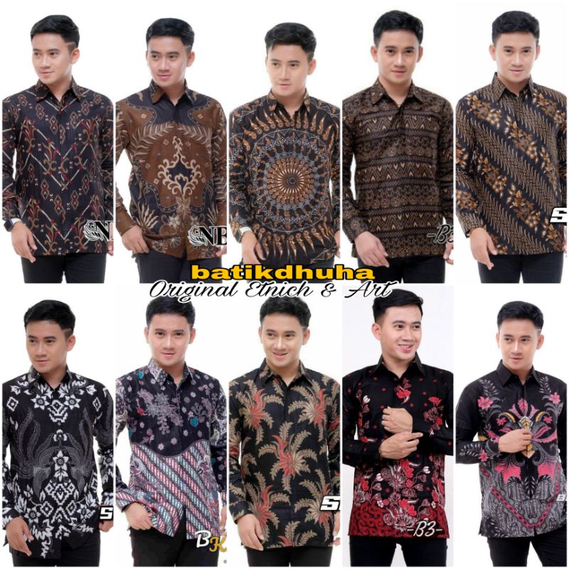 SERAGAM BATIK PRIA WARNA HITAM / KEMEJA BATIK PRIA WARNA HITAM LENGAN PANJANG #KMJHTM003