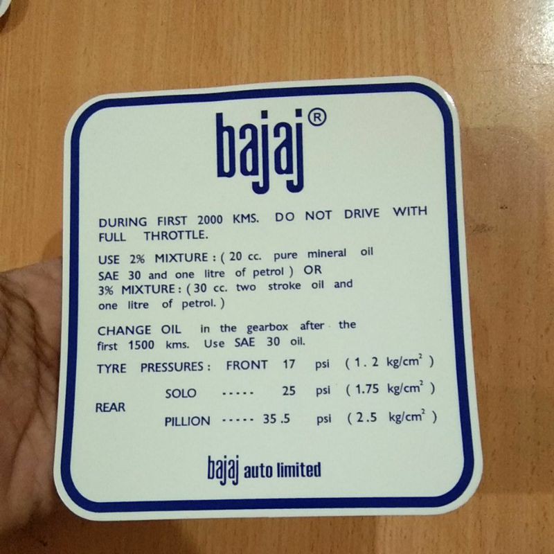 stiker vespa bajaj auto limited anti air transparan biru