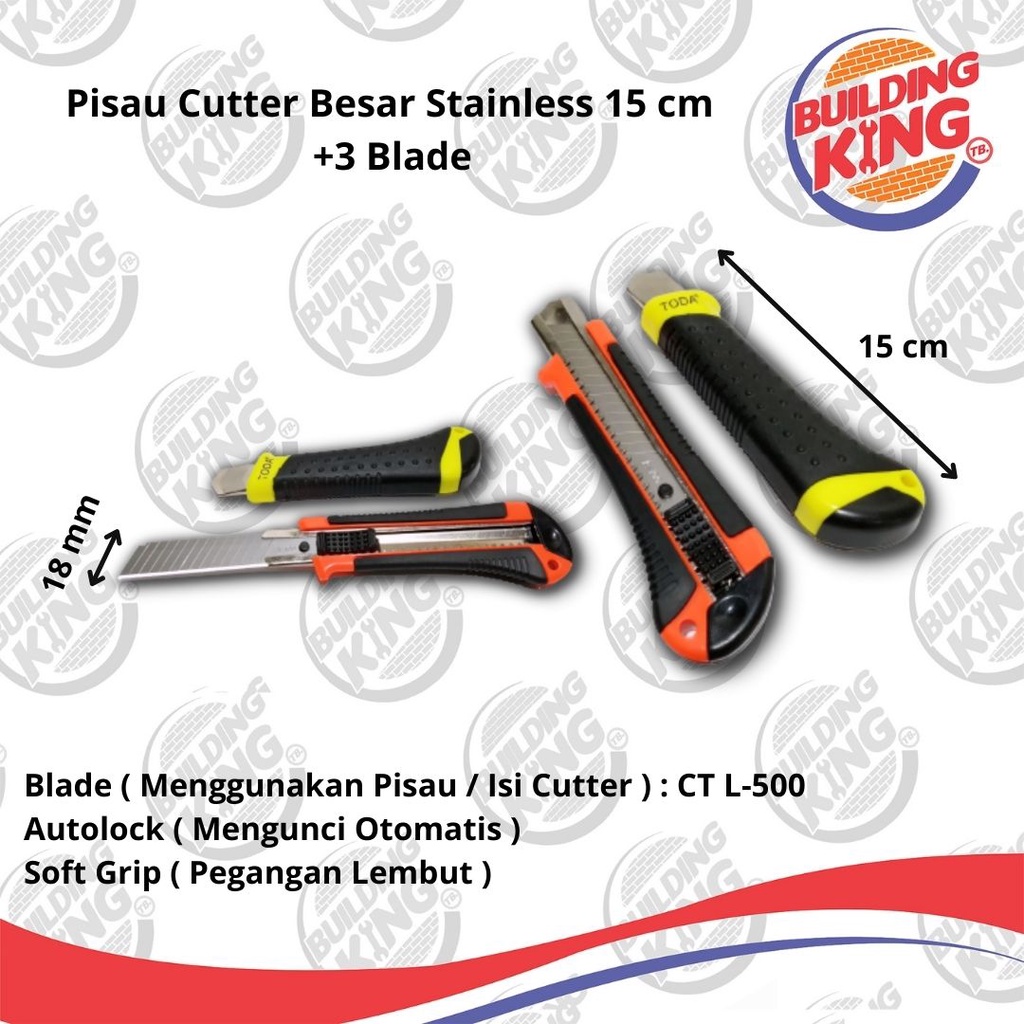 

Cutter Knife Besar + Refill Pisau Cuter Auto Lock
