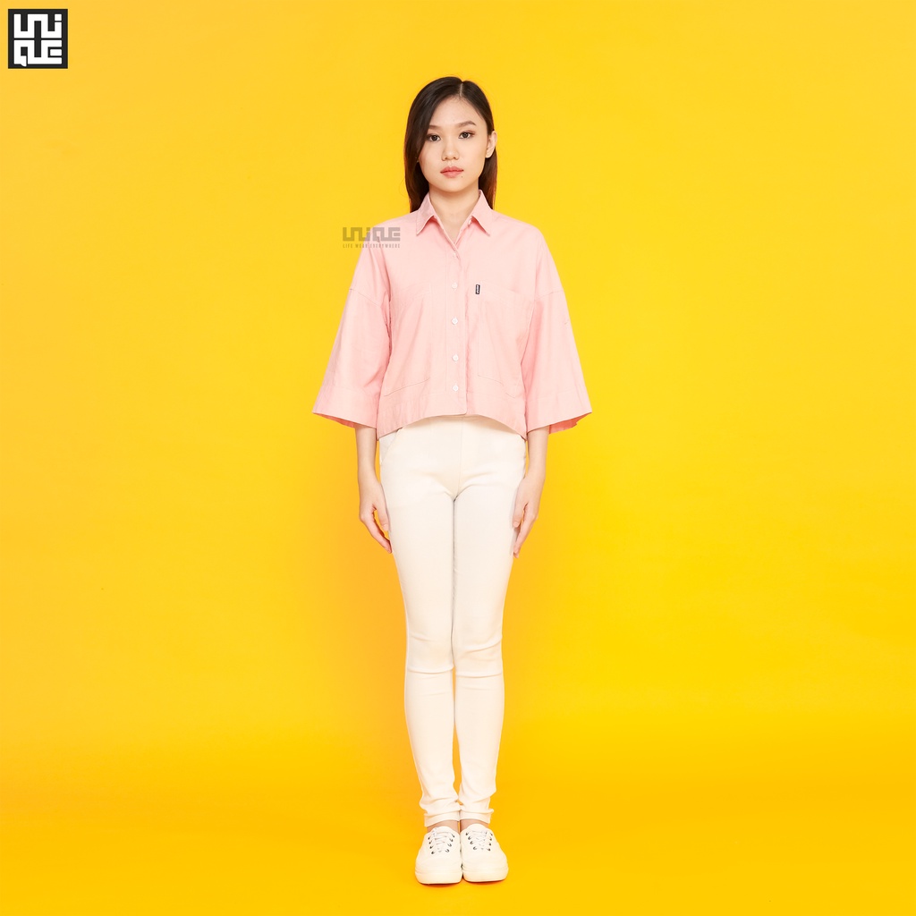 UNIQUE - (Outer Linen) Kemeja Croptop Oversize Rose