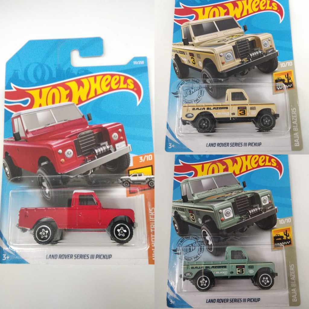 Hot Wheels Land Rover Series III Pickup pick up hotwheels biru merah krem cream hijau mobil mainan