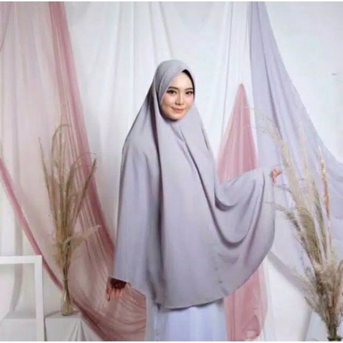 Khimar Hijab Instan Jumbo XXL Jilbab Syar'i Oval Non Pet Kerudung Promo