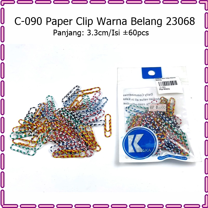 

Klip Kertas/Paper Clip Warna Beragam