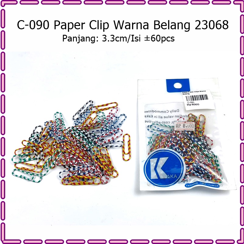 Klip Kertas/Paper Clip Warna Beragam