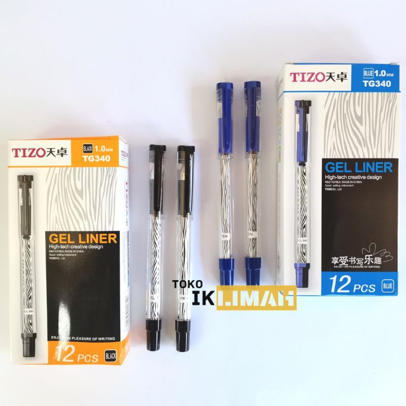 

(1 Pcs) Pulpen TIZO Gel TG-340 Hitam - Biru 1.0 mm / Pena Cair