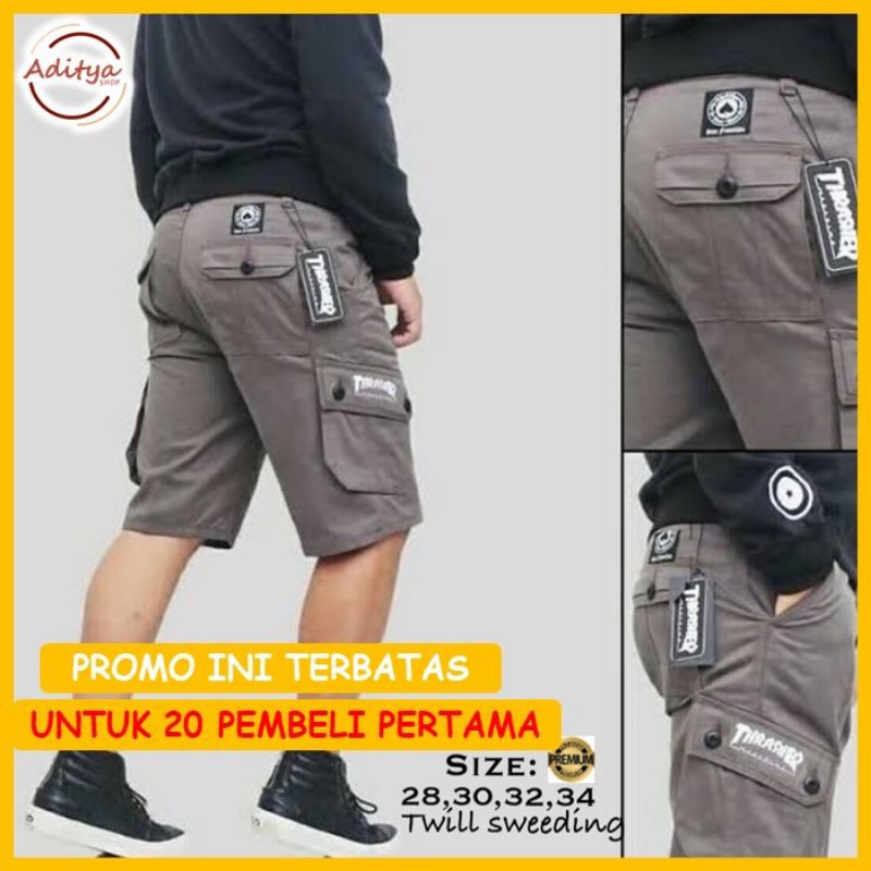 celana cargo pendek pria premium jumbo murah original big size dewasa distro santai putih motif baru