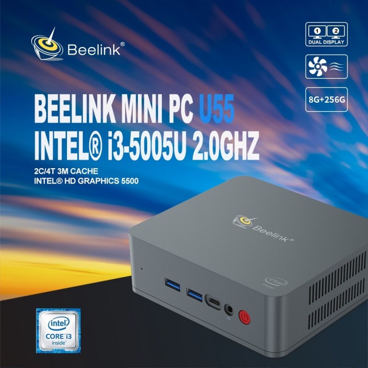 BEELINK U55 - Intel Broadwell i3-5005U RAM 8GB ROM 256GB with USB-C OLB6031
