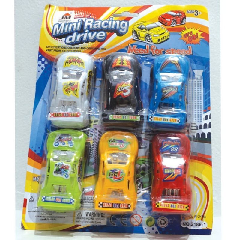 Mainan Anak- Mainan Mobil Balap Paket 6 Mobil Mini Racing Drive Jm 21861 LIMITED