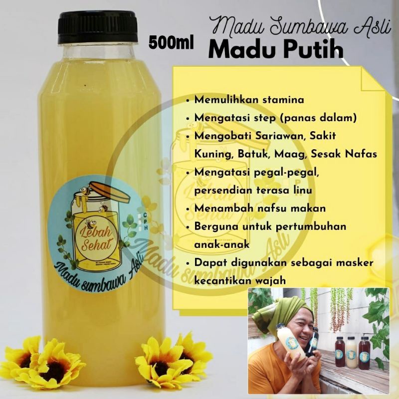 

Madu sumbawa murni ( putih ) - Lebah sehat 100% murni 500ml