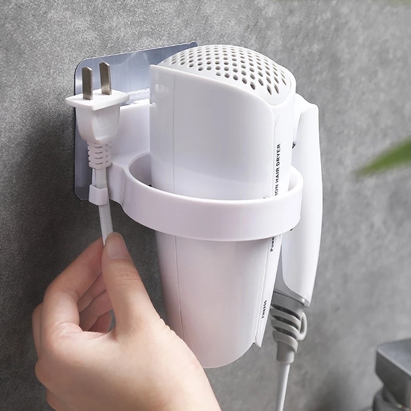 Rak Penyimpanan Hair Dryer Dengan Perekat Untuk Dinding Kamar Mandi