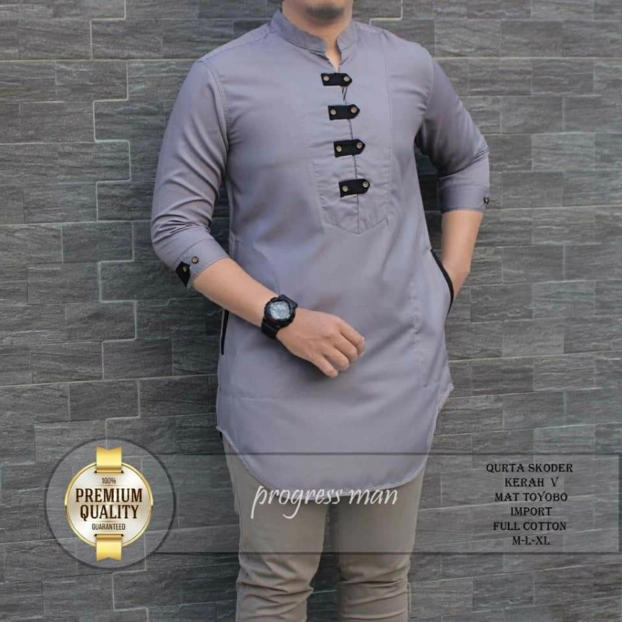 BAJU KOKO PRIA LENGAN PANJANG DEWASA TERBARU GAMIS COWOK TERBARU 2021 BAJU BUTTON FADLAN