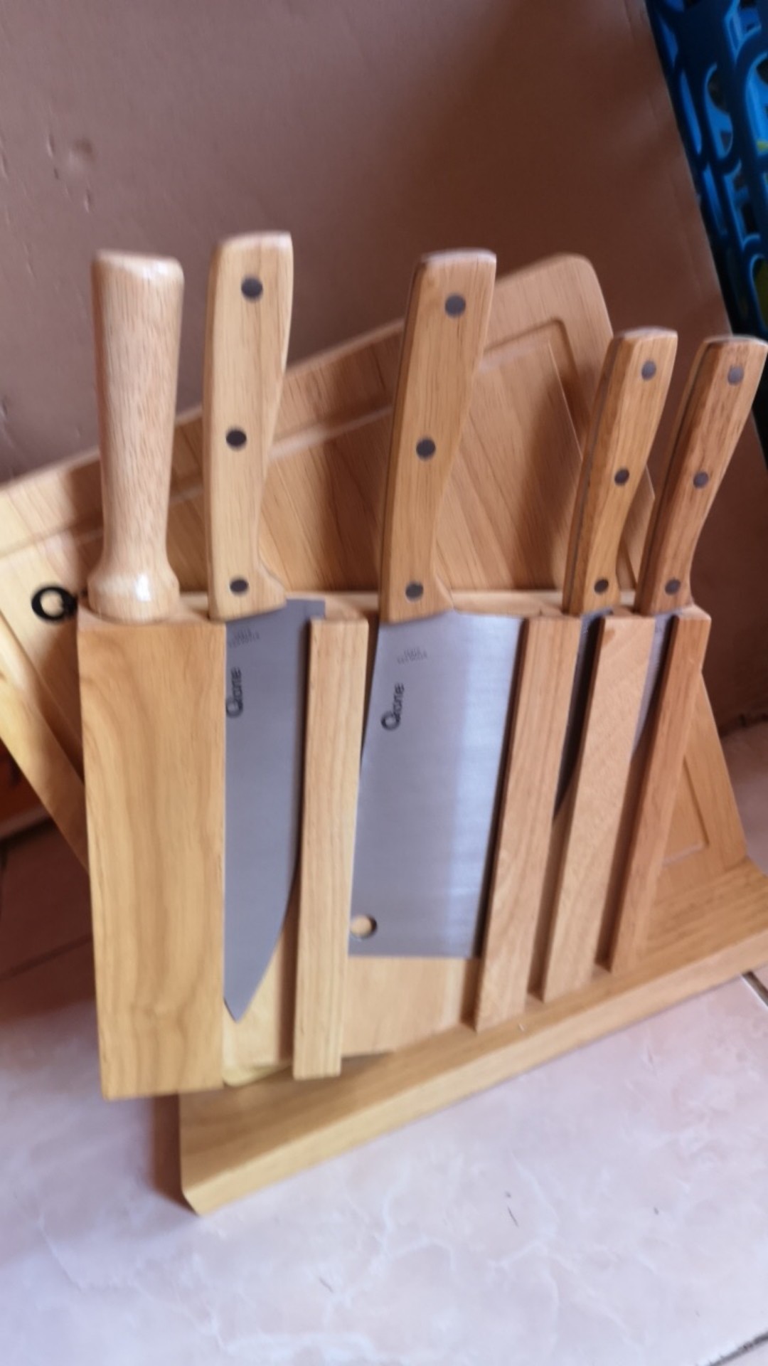 Oxone 7pcs Wooden Knife & Chop Board Set Ox-95