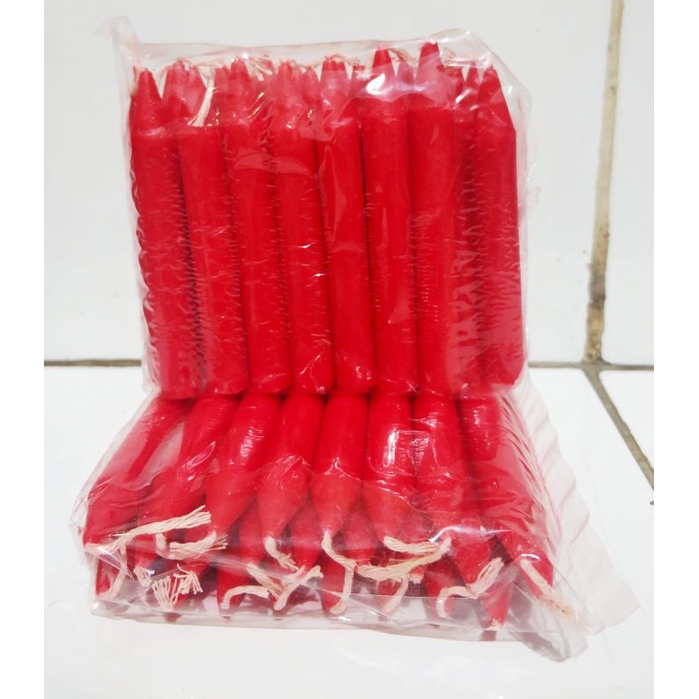 Lilin putih dan merah kecil, isi 24 btg