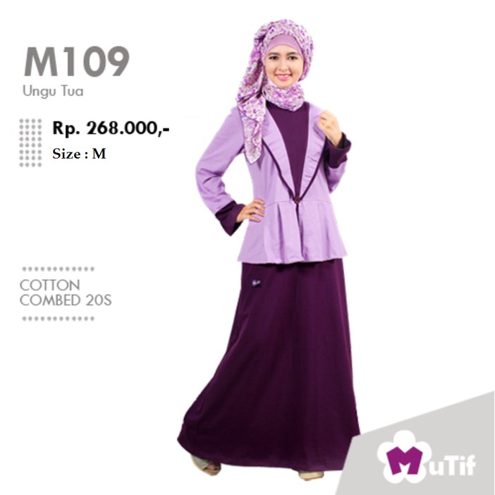 GAMIS MUTIF 109 UNGU TUA