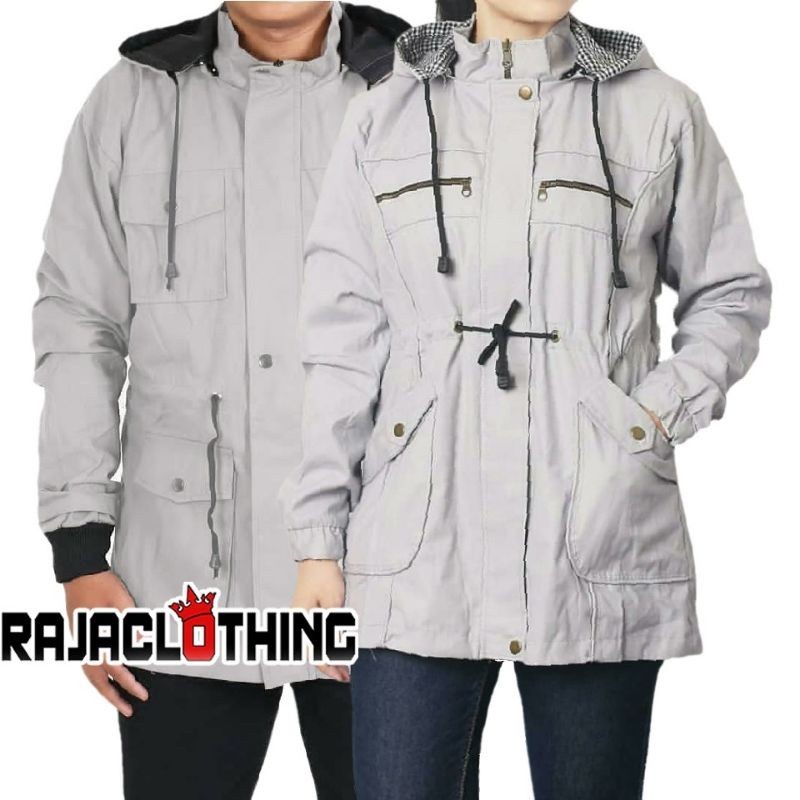 JAKET PARKA POLOS PRIA WANITA - JAKET COUPLE PARKA - JAKET PARKA PASANGAN ( HARGA SEPASANG )