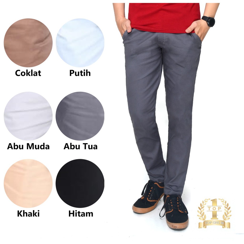 Topone88 Celana  Panjang  Chino  Slim Fit Shopee  Indonesia