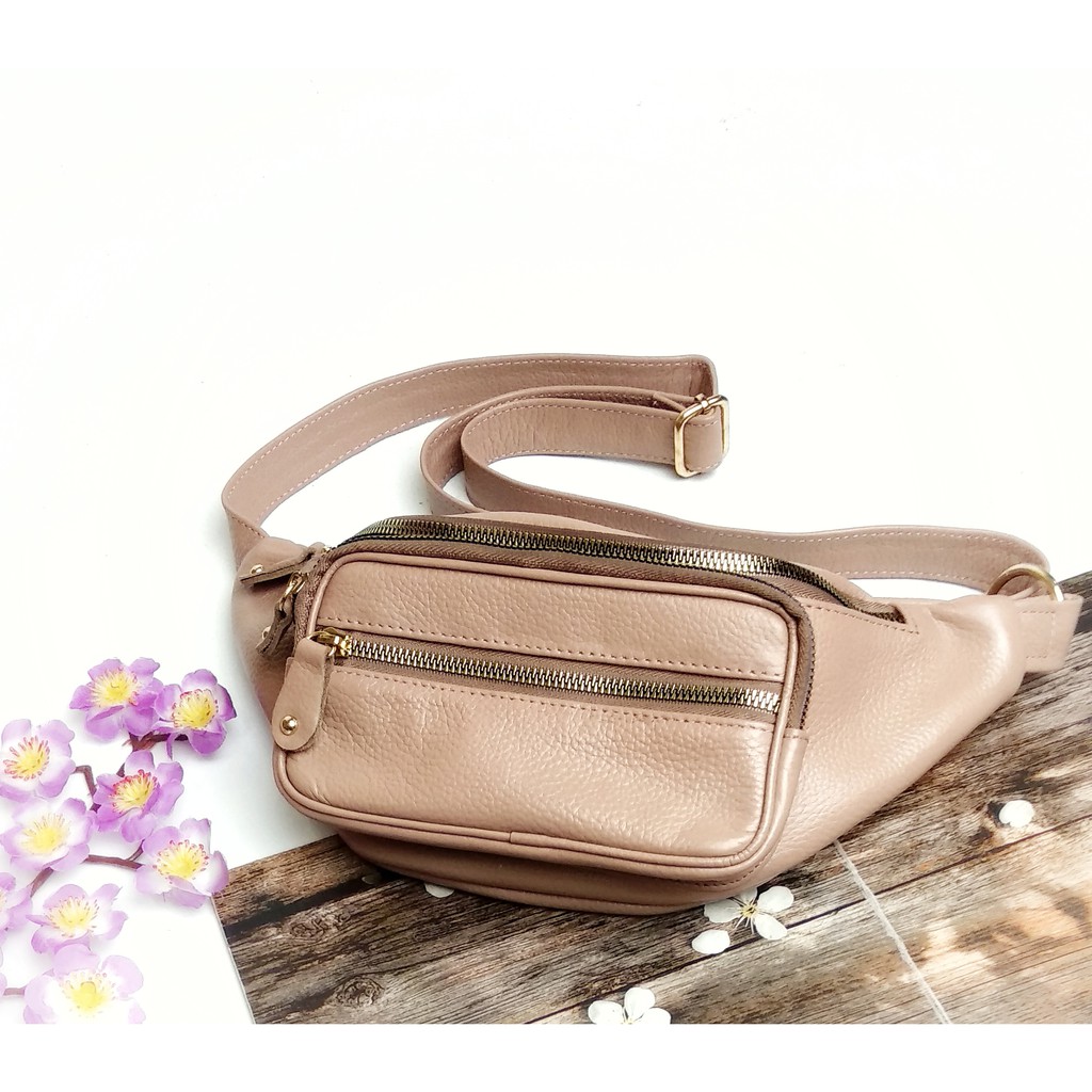 Tas Pinggang Bahu Wanita Kulit Asli Papirut