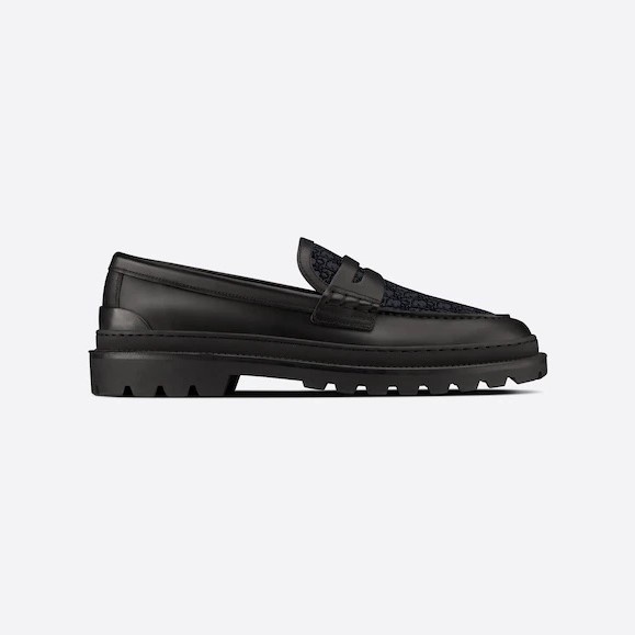 Di or Explorer Loafer Oblique Jacquard All Black 100% Authentic