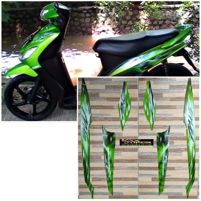 striping original Yamaha Mio sporty smile hijau tahun 2009 2010