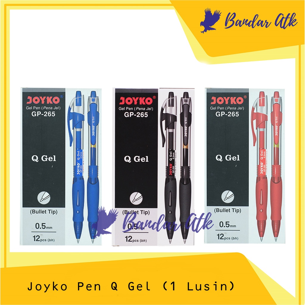 

Pulpen Gel Joyko GP 265 Q Gel 0.5mm Pulpen Joyko Q Gel [1 LUSIN]