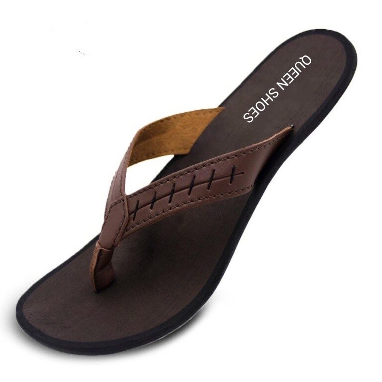 Sandal Kulit Pria Simple Trendy Nyaman di Pakai